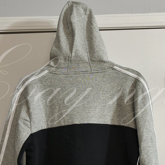 adidas‎ Boys' Youth Pullover Fleece Hoodie GRAY/BLACK - Picture 5 of 6